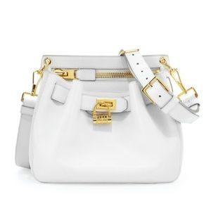Tom Ford White Lock Front Crossbody and Dust Bag